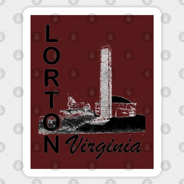 Lorton - Beehive Brick Kiln - Black Sticker by Swift Art